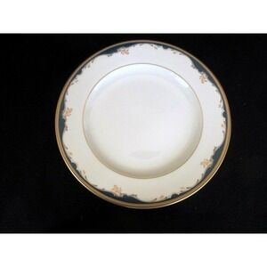 Mikasa Winston Blue LAN23 Chop Plate/Round Platter Blue Edge/Tan Scrolls Squares
